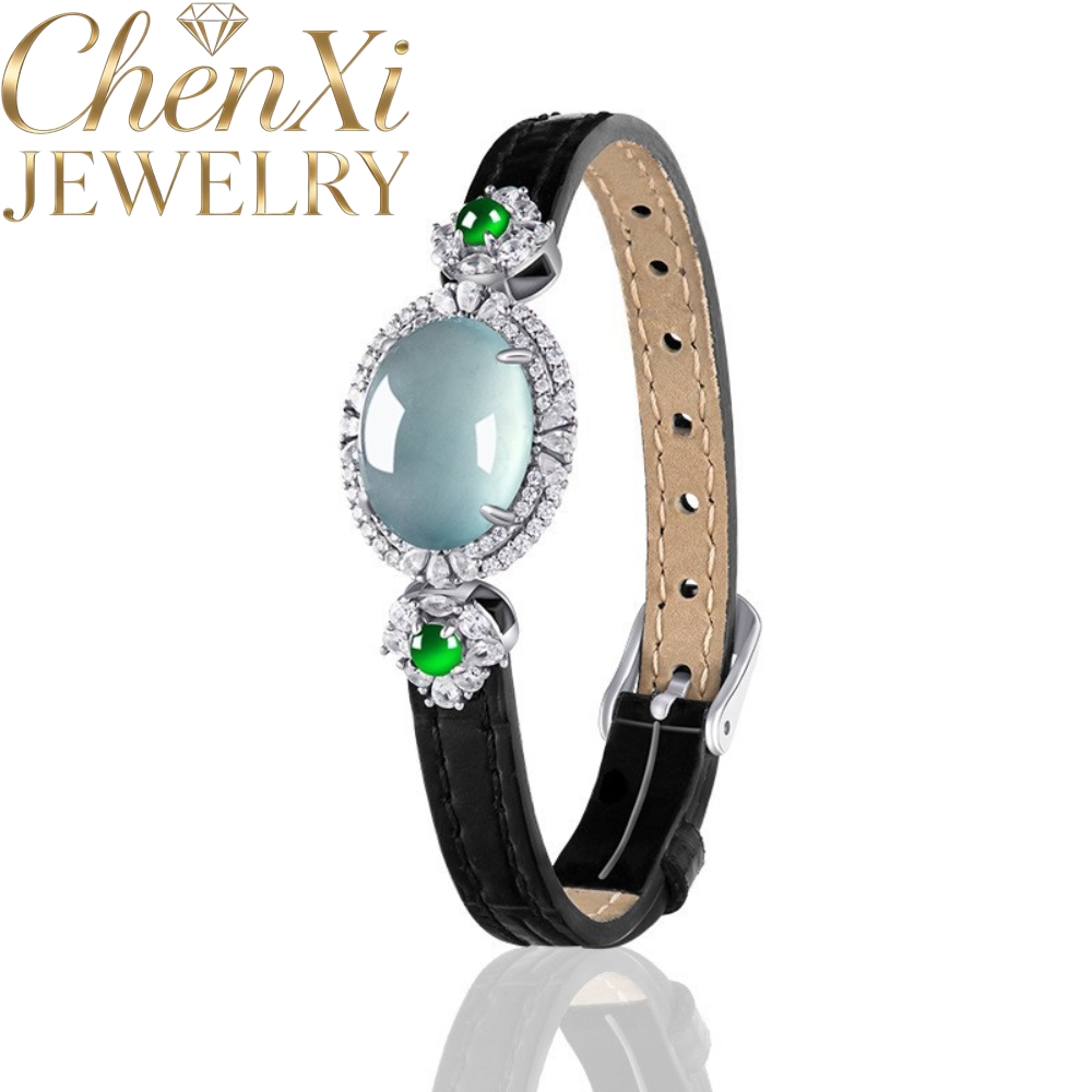 Luxury Watch Grade - سوار يشم أزرق طبيعي فاخر من