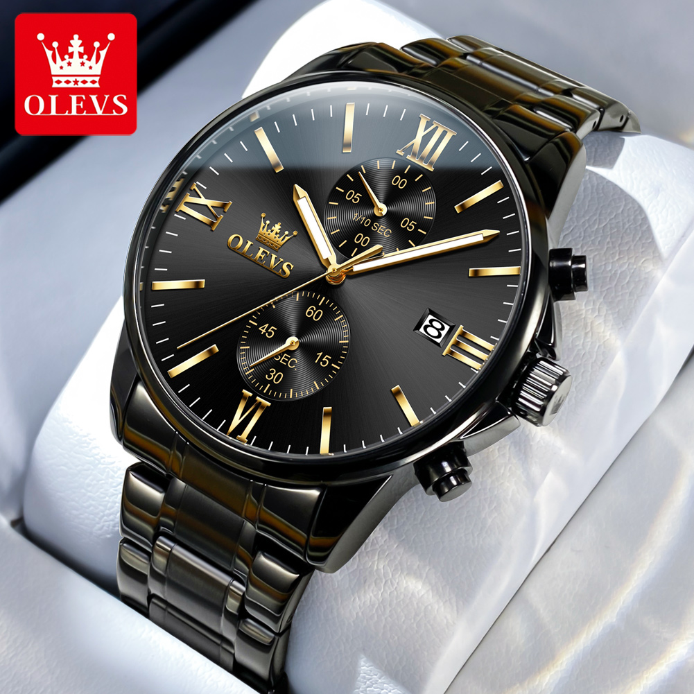 Luxury Watch Maker - OLEVS 2886 ساعة كوارتز سوداء كلاسيكية