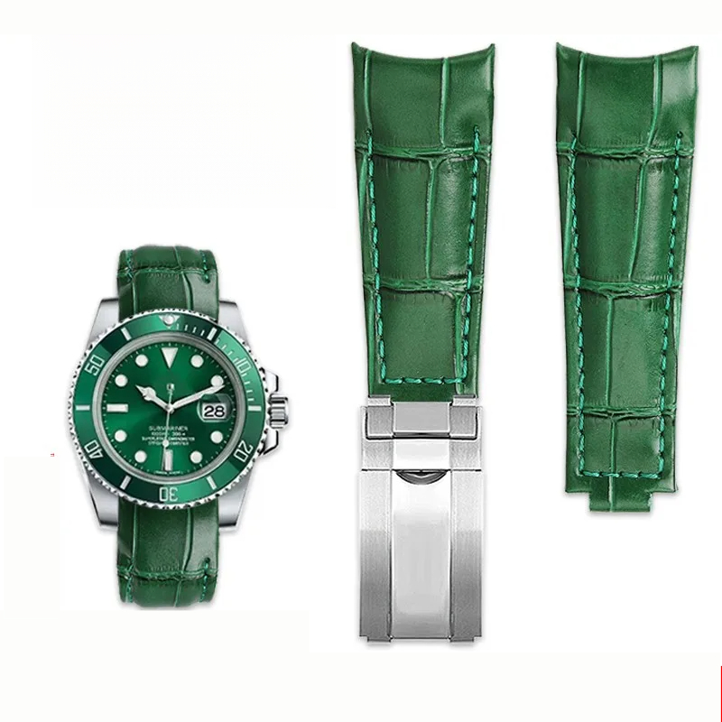 Luxury Watch Rolex - حزام ساعة أصلي منحني الأطراف مقاس