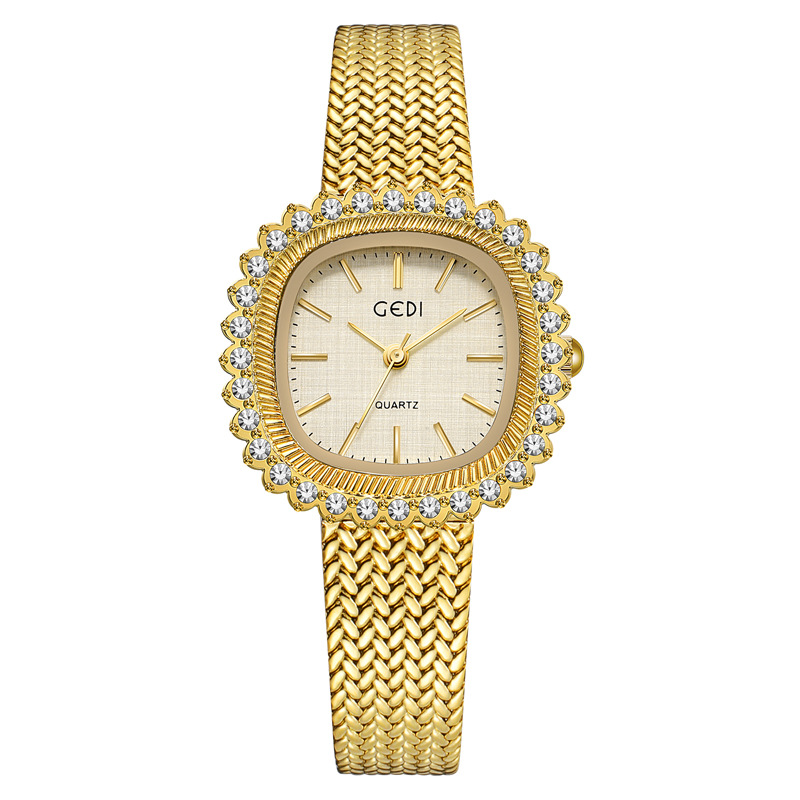 Luxury Watch Grade - ساعة نسائية فاخرة بتصميم قروسطي ذهبي