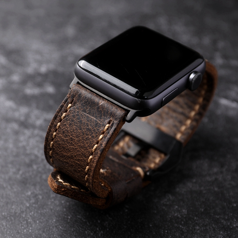 Luxury Watch Grade - حزام جلد لساعة أبل ، سوار