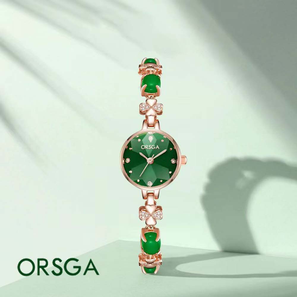 Luxury Watch Grade - ساعة ORSGA للسيدات مرصعة بالألماس كوارتز