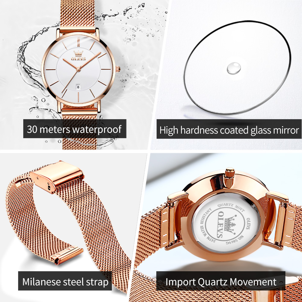 OLEVS ساعة نسائية 5869 أنيقة م - مراجعة Luxury Watch Cheap وسعره