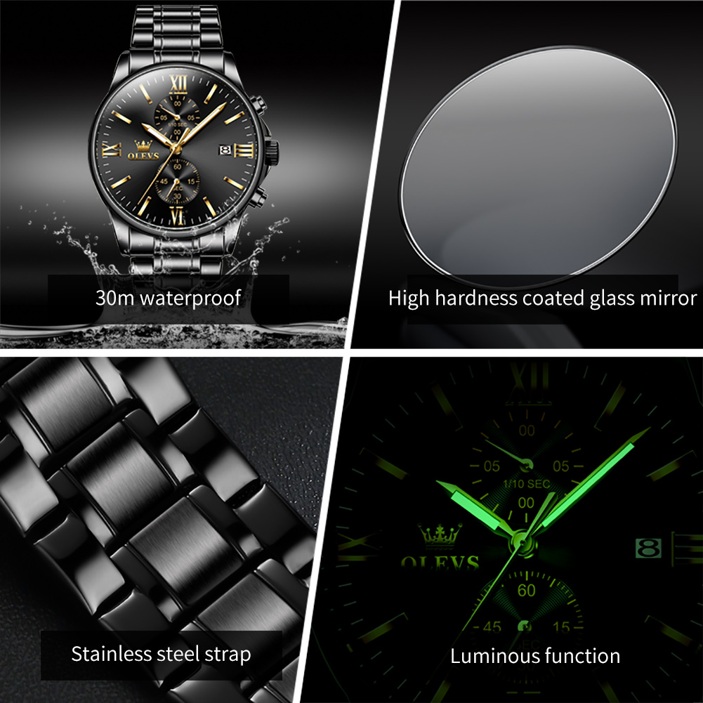 OLEVS 2886 ساعة كوارتز سوداء ك - مراجعة Luxury Watch Maker وسعره