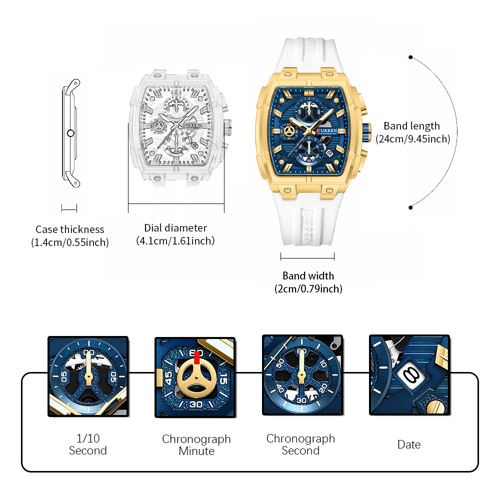 ساعة CURREN الفاخرة للرجال، سا - مراجعة Luxury Watch Safe وسعره