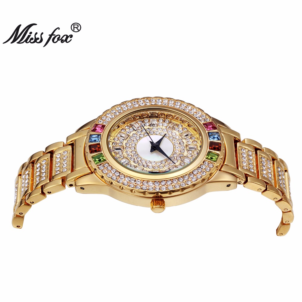 MISSFOX السيدات الذهب ساعات حف - مراجعة Luxury Watch China وسعره
