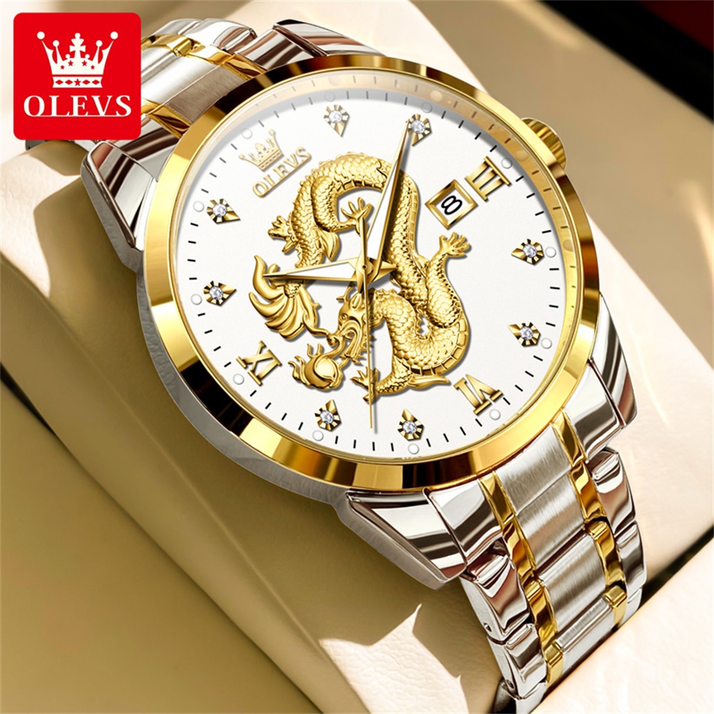 OLEVS موضة الصين لونغ التنين ا - مراجعة Luxury Watch China وسعره