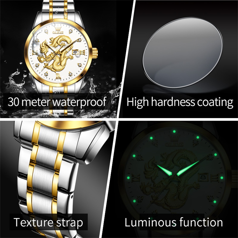 OLEVS موضة الصين لونغ التنين ا - مراجعة Luxury Watch China وسعره