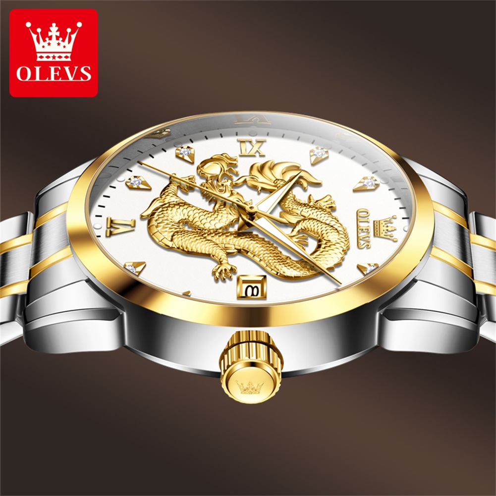 OLEVS موضة الصين لونغ التنين ا - مراجعة Luxury Watch China وسعره