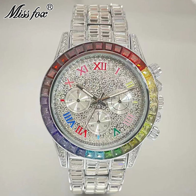 MISSFOX الفاخرة مثلج ساعة للرج - مراجعة Luxury Watch Maker وسعره