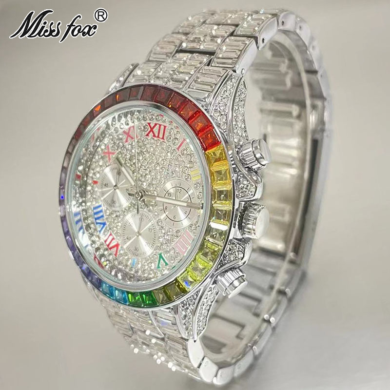 MISSFOX الفاخرة مثلج ساعة للرج - مراجعة Luxury Watch Maker وسعره