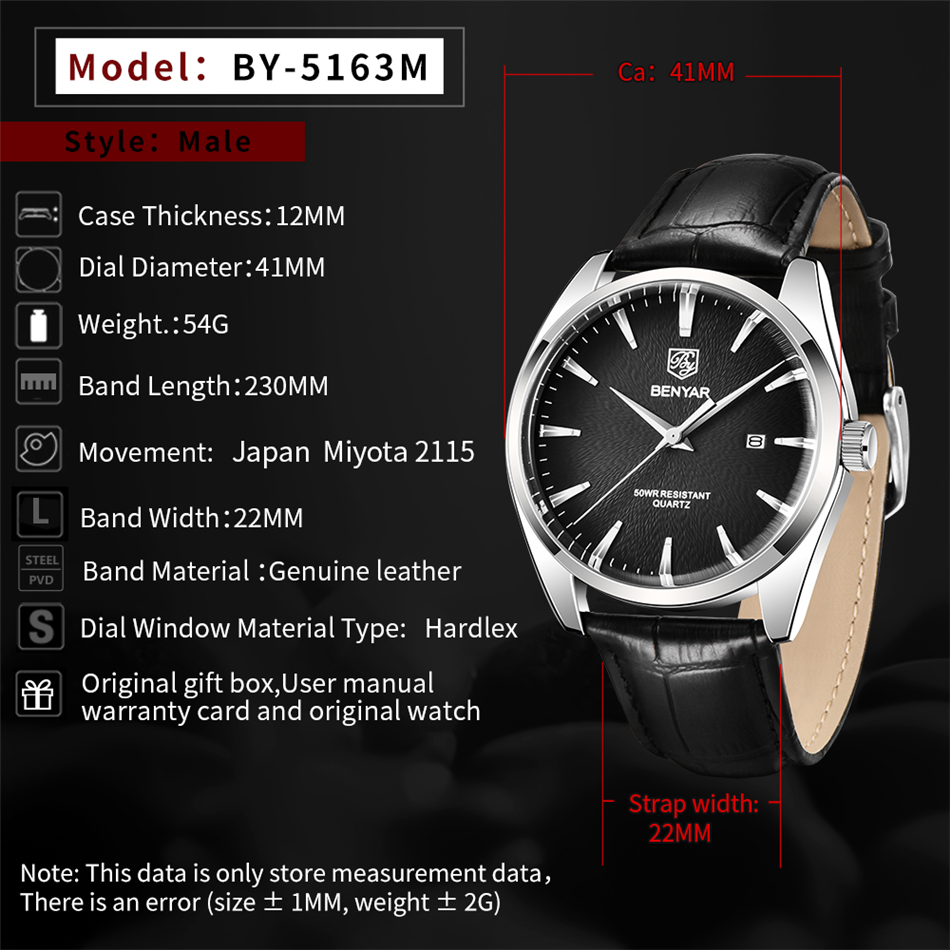 Benyar 5163 أفضل العلامات التج - مراجعة Luxury Watch Maker وسعره