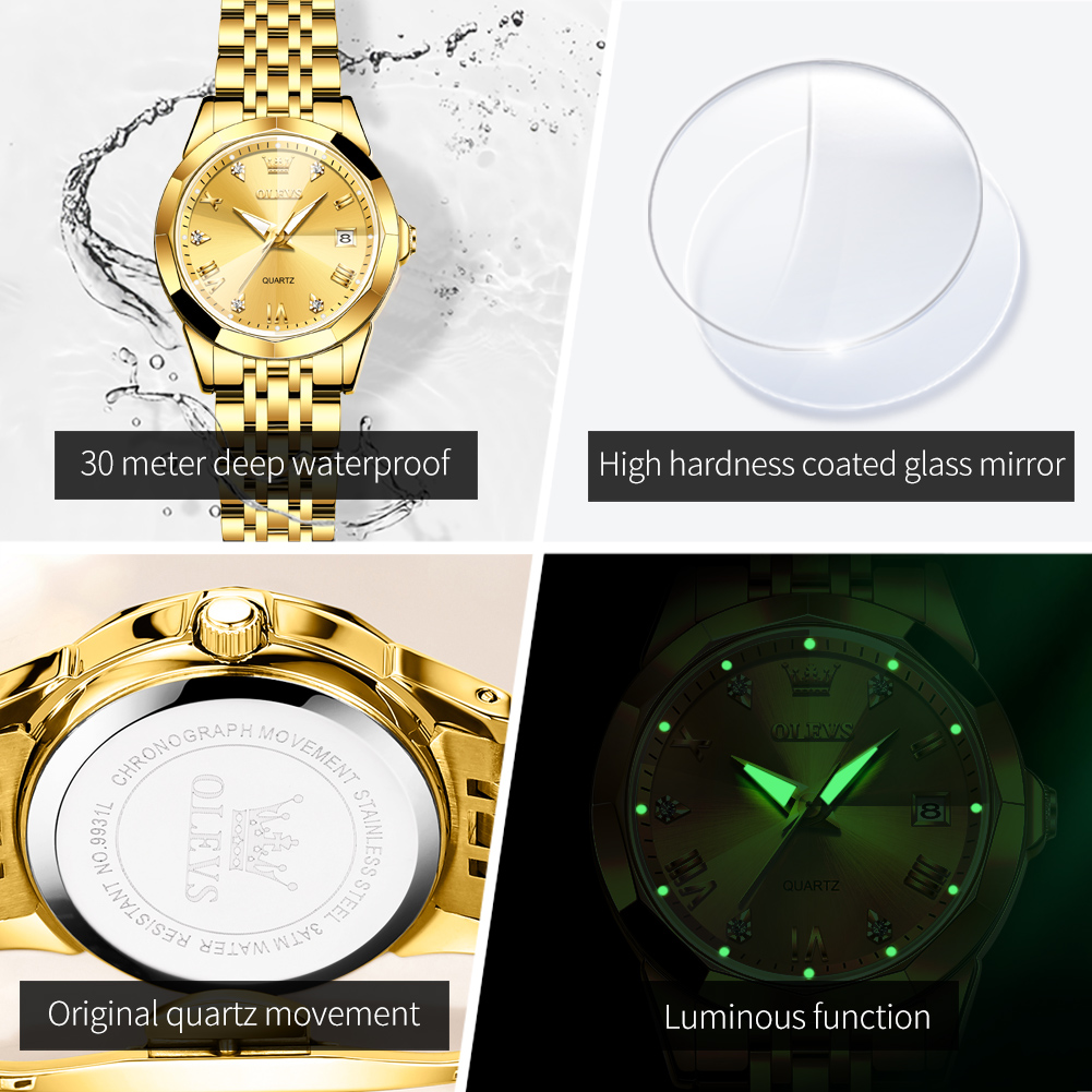 ساعة OLEVS Fashion Golden للنس - مراجعة Luxury Watch Cheap وسعره