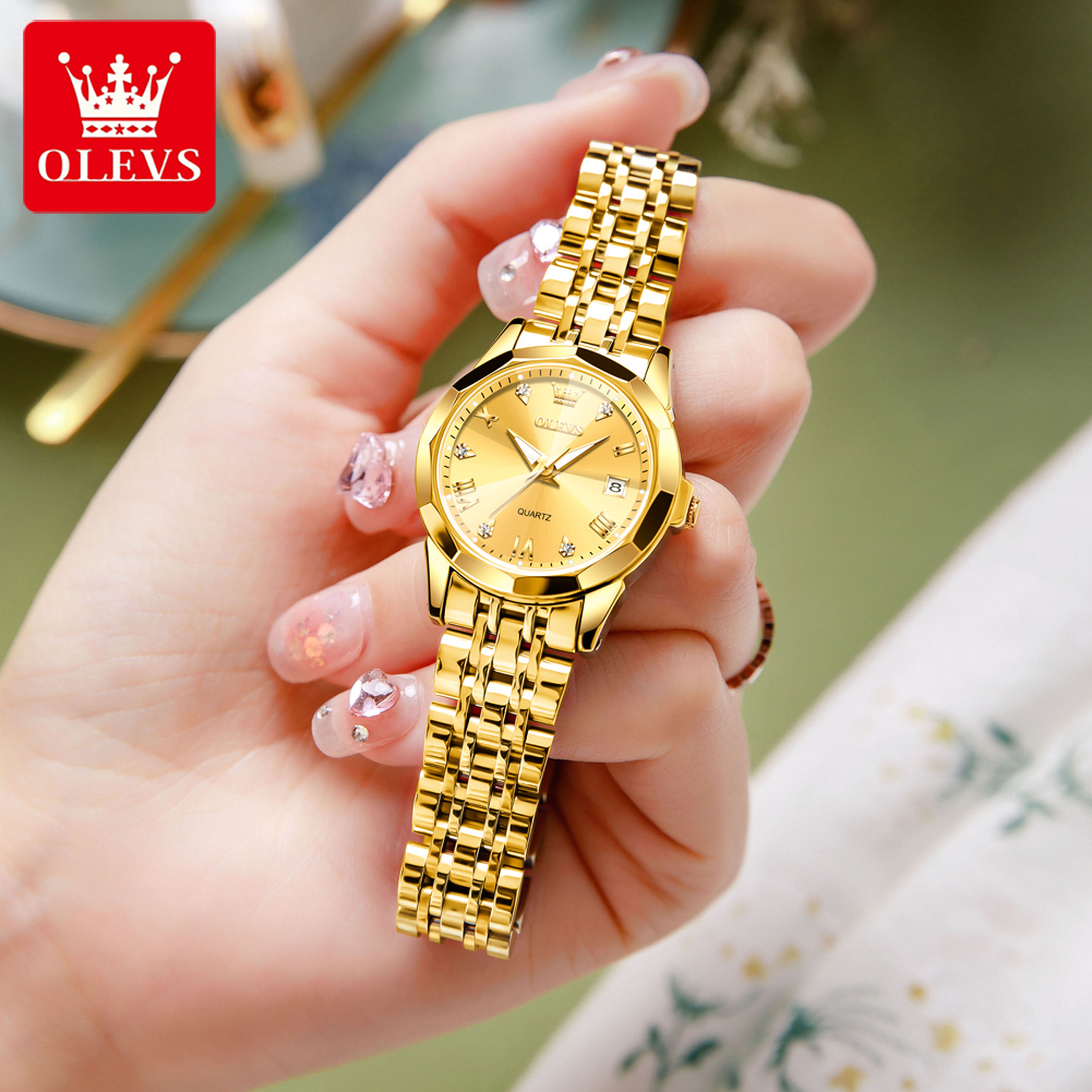 ساعة OLEVS Fashion Golden للنس - مراجعة Luxury Watch Cheap وسعره