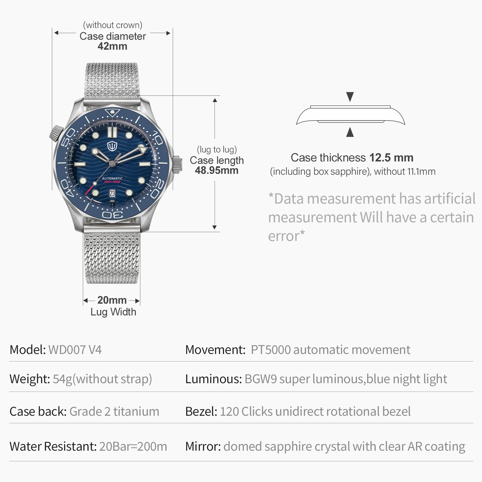 ساعة Watchdives WD007 V4 ميكان - مراجعة Luxury Watch Grade وسعره